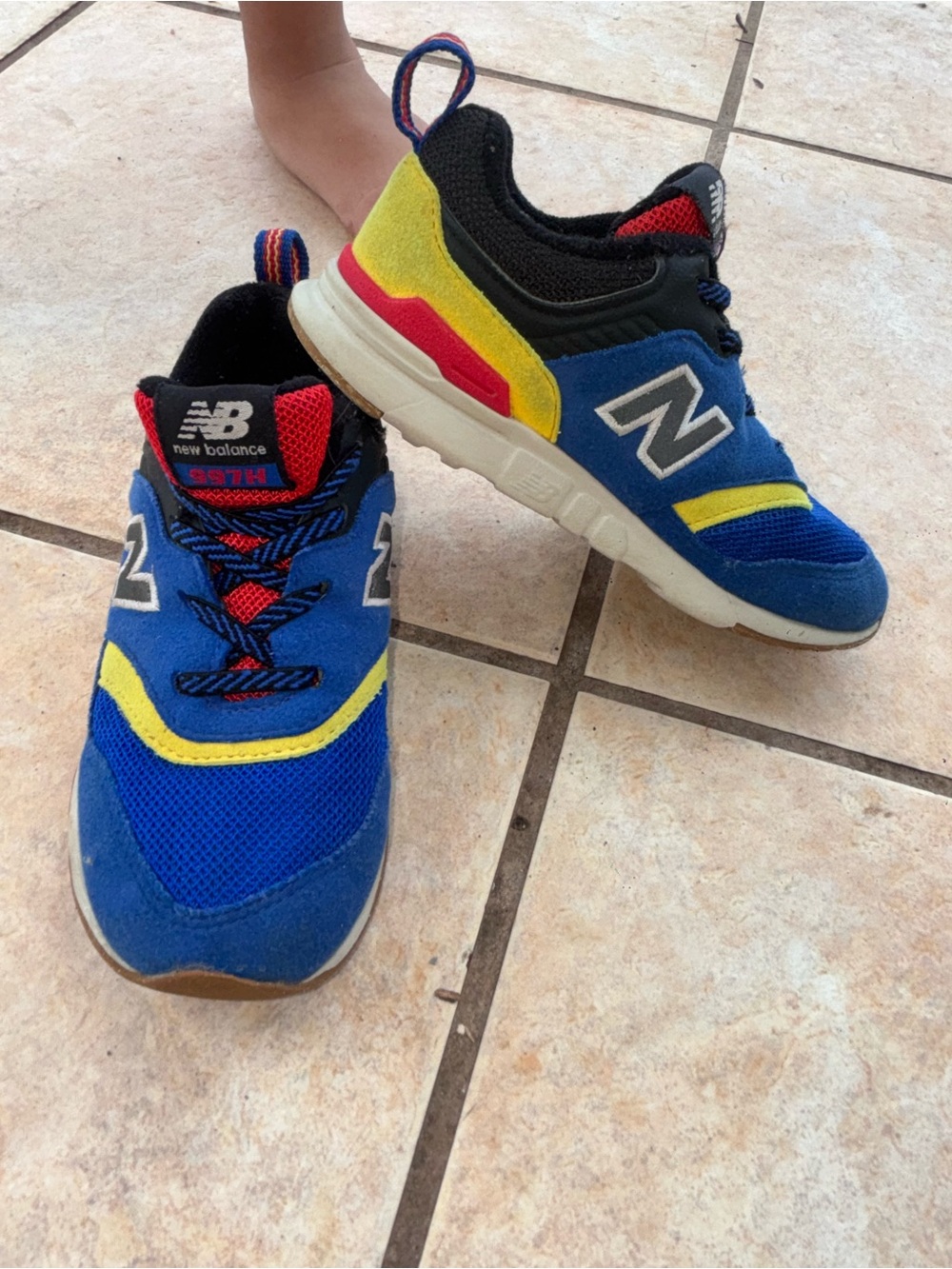 New Balance Kids Blue, Yellow & Black Athletic Sneakers